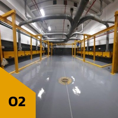 02 - revestimiento sobre piso industrial, muy brilloso